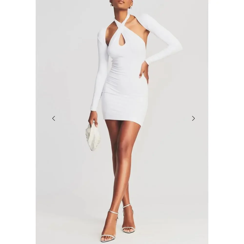 SER.O.YA White Lana Halter Mini Dress NWT Size XS - Picture 1 of 16